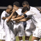 Jogadores do Santos comemorando um gol na Copinha