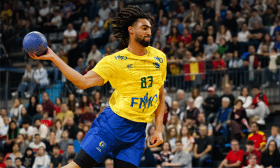 Bryan Monte no jogo entre Brasil e Noruega no Mundial de handebol masculino suécia amistoso