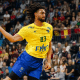 Bryan Monte no jogo entre Brasil e Noruega no Mundial de handebol masculino suécia amistoso