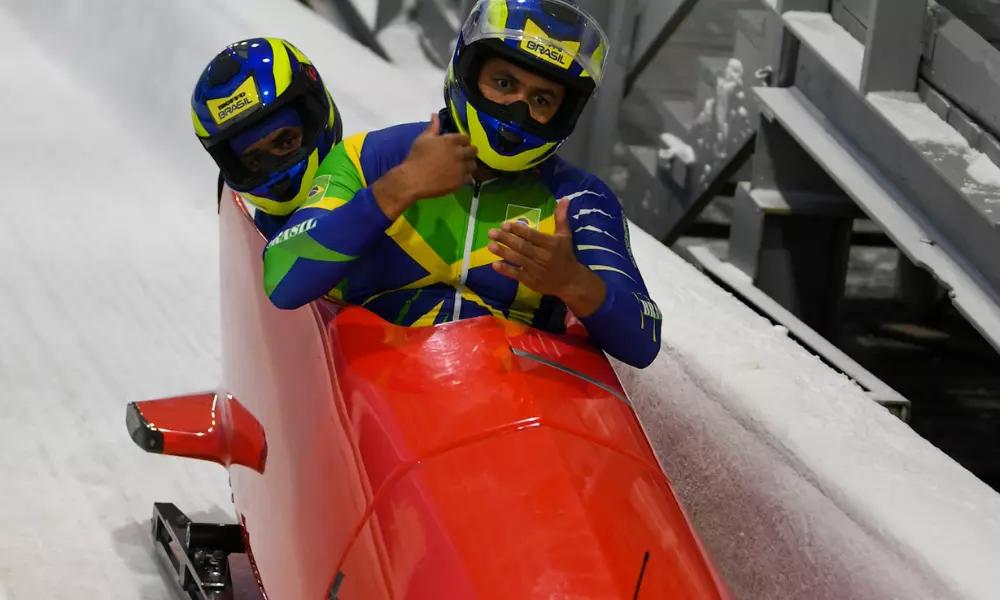 Edson Bindilatti e Edson Martins na Copa América de bobsled