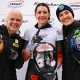 Nicole Silveira no pódio da Copa do Mundo de skeleton em St. Moritz