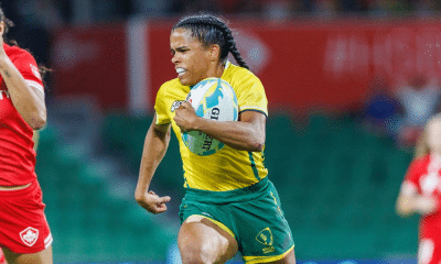 Thalia Costa em jogo do Circuito Mundial de rugby sevns