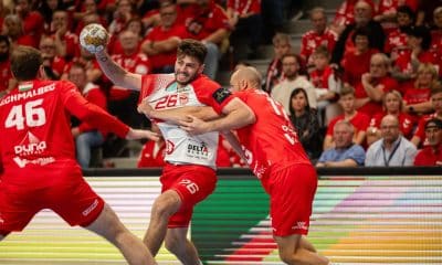 Haniel Langaro em jogo do Dinamo Bucareste na Liga Romena de handebol