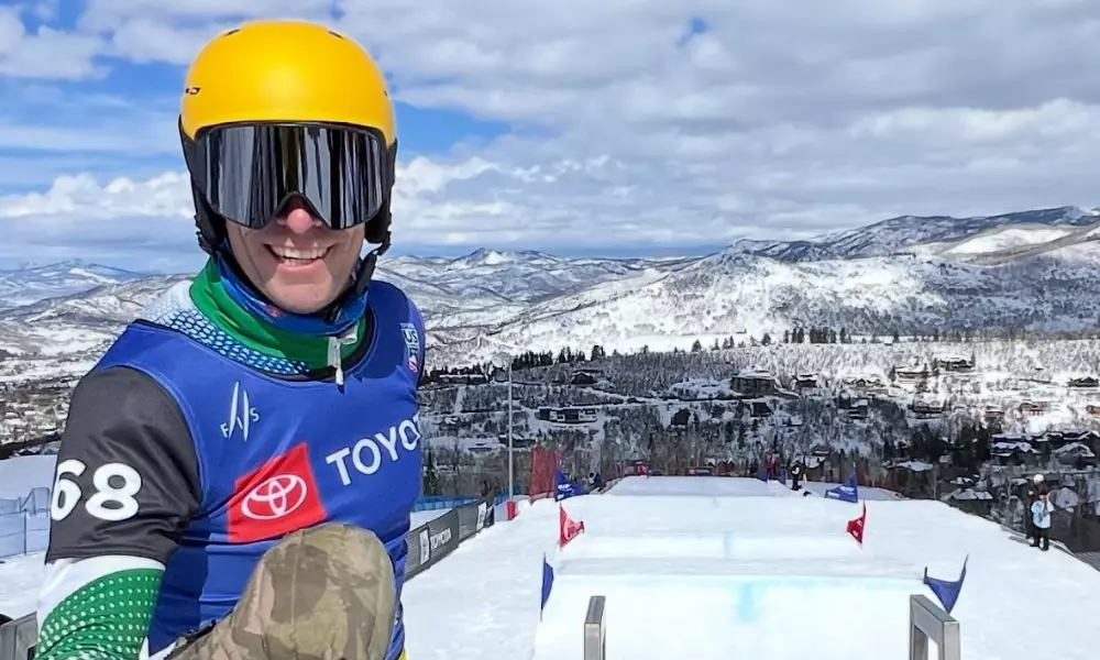 André Barbieri na Copa do Mundo de parasnowboard nos EUA