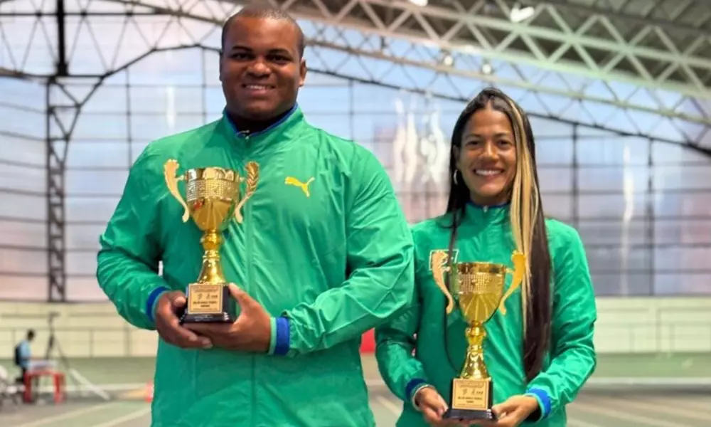 Ana Carolina Azevedo e Welington Morais, o Maranhão Brasil Atletismo Sul-Americano Indoor