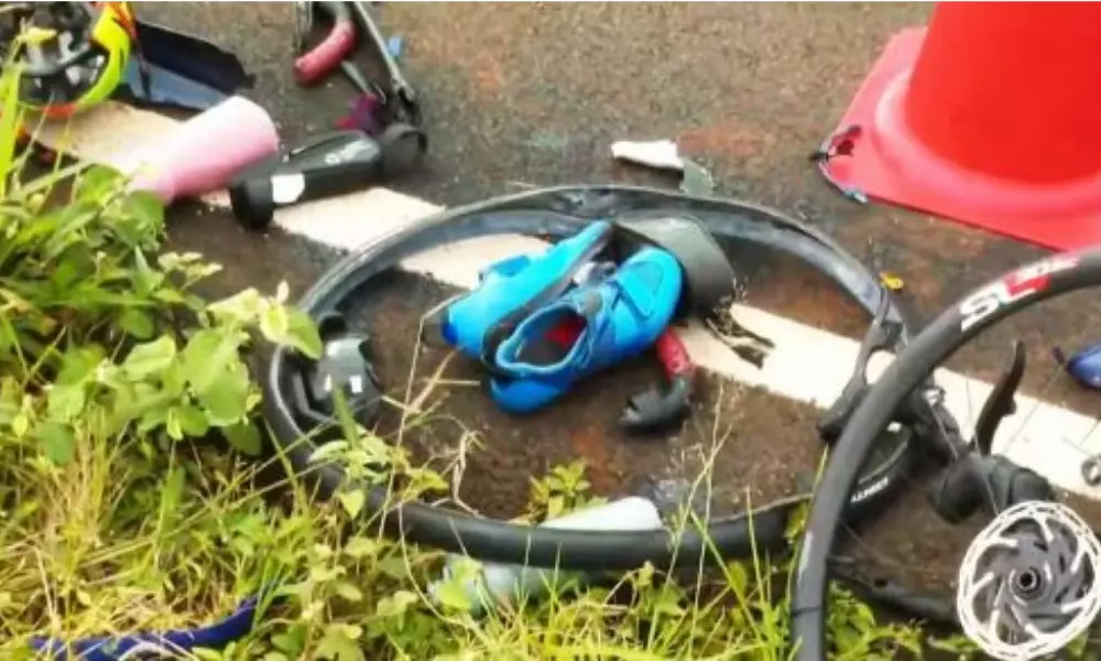 Bicicleta de Luisa Baptista após acidente em São Carlos