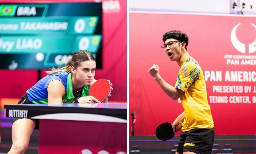 Bruna Takahashi e Eric Jouti estão nas semifinais da Copa Pan Americana de tênis de mesa