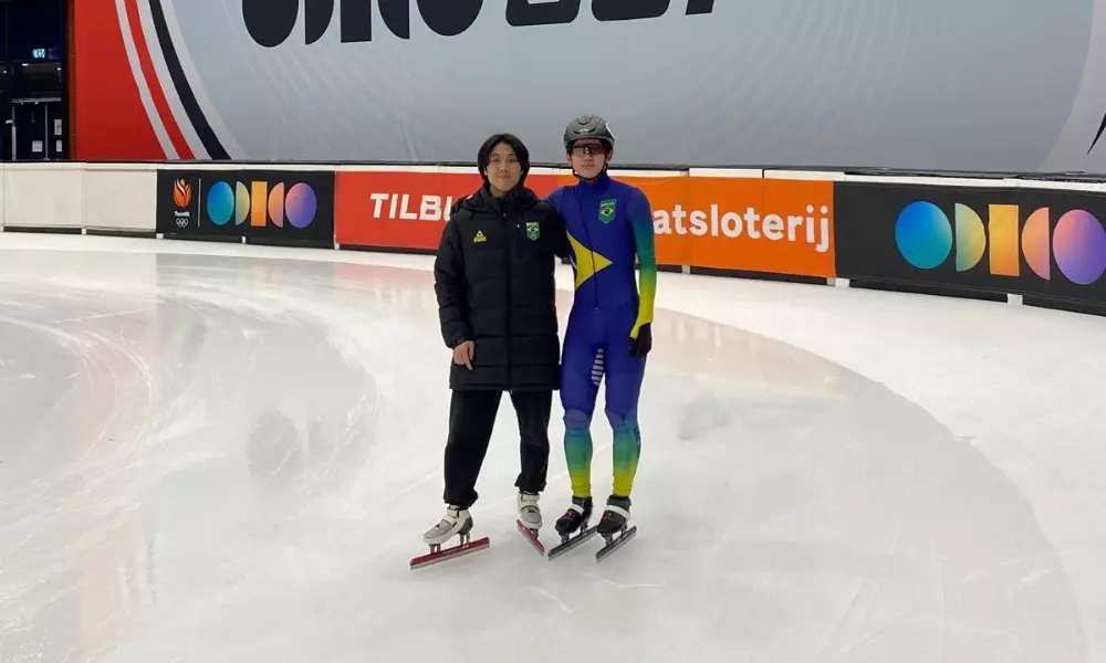 Lucas Koo no World Tour de short track em Tilburg na Holanda