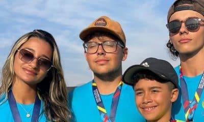 Na imagem, quatro dos arqueiros do Brasil que voltarão com medalha do Sul-Americano da Juventude.