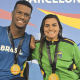 Gabrielzinho e Gesteira com a medalha de ourem Barcelona, pela World Series