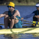 Jairo Klug e Diana Barcelos em treino do remo paralímpico. Brasil, sul-americano