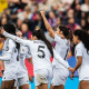 Jogadoras do Real Madrid na vitória contra o Barcelona