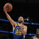 Stephen Curry no jogo entre Golden State Warriors e New Orleans Pelicans na NBA