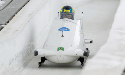 Edson Bindilatti e Edson Martins na prova do two-man no Mundial de Bobsled e Skeleton