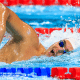 Gabriel Bandeira nadando prova de 100m livre. Ele levou prata na World Series de natação paralímpica