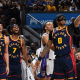 Gui Santos no jogo entre Golden State Warriors e Sacramento Kings na NBA