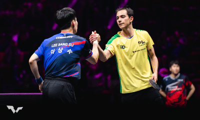 Hugo Calderano no WTT Champions de Chongqing