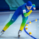 Larissa Paes na Am Cup Final de patinação de velocidade