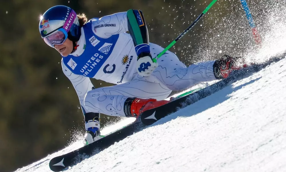 Lucas Pinheiro Braathen na final da Copa do mundo de esqui alpino em Sun Valley