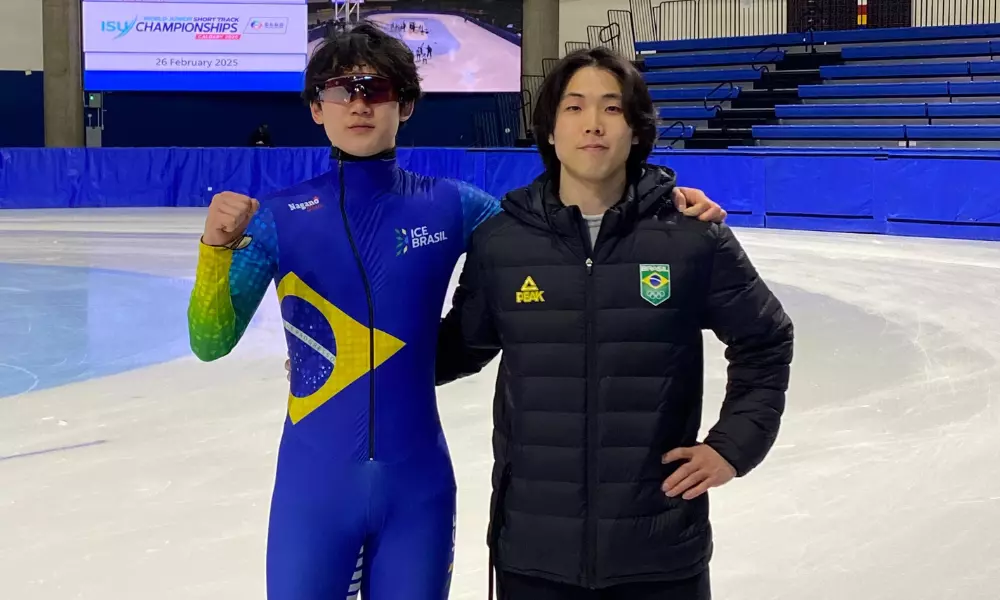 Lucas Koo no Mundial Júnior de patinação de velocidade em pista curta