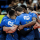Jogadores do Minas comemoram vitória sobre Suzano na Superliga