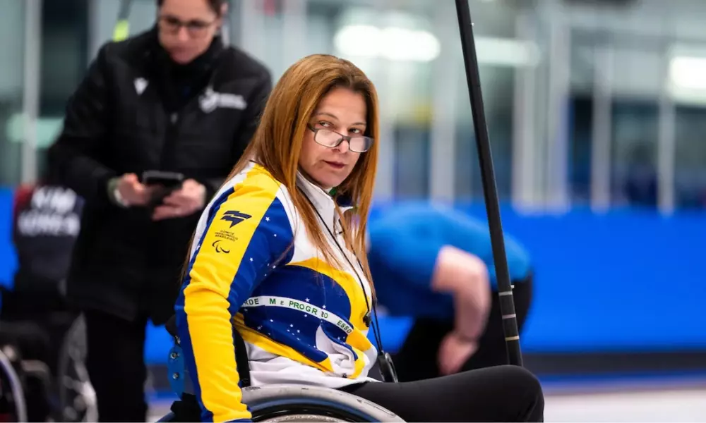 Vilma Miranda, do Brasil, no Mundial de Curling em cadeira de rodas