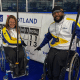 VIlma Miranda e Jerônimo Gabriel comemoram vitória do Brasil no mundial de duplas mistas de curling em cadeira de rodas