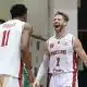Brunão e Crescenzi comemoram a vitória do Paulistano sobre Bauru na abertura dos playoffs do NBB
