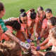 Orlando Pride na concentração para enfrentar o Reign pela NWSL
