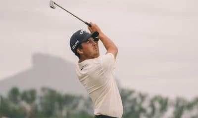 Na imagem, Fred Biondi, após o movimento de tacada, com seu drive.