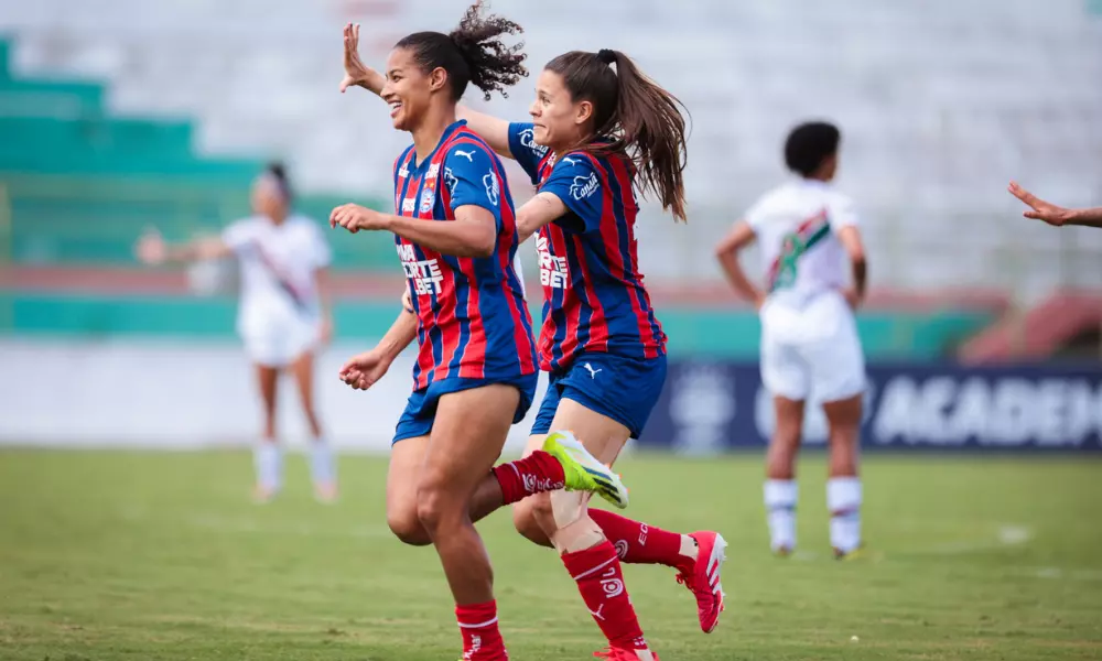 Jogadoras do Bahia contra o Fluminense pelo Brasileirão