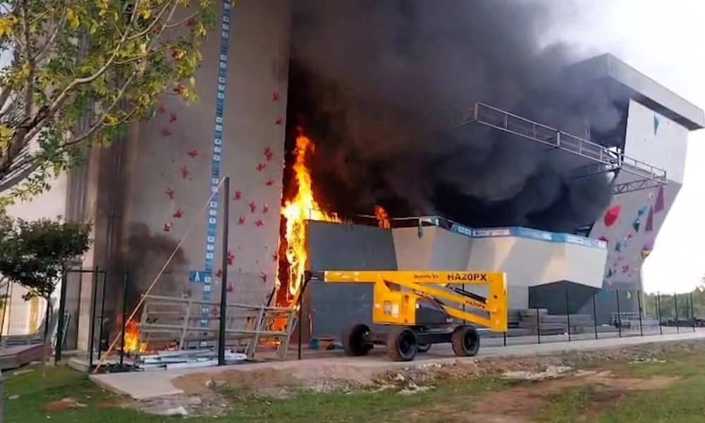 Centro de Treinamento Olímpico de Escalada pega fogo