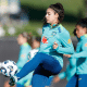 Angelina em jogo da seleção brasileira de futebol feminino