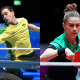 Hugo Calderano e Bruna Takahashi na Copa do Mundo de tênis de mesa