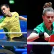 Hugo Calderano e Bruna Takahashi na Copa do Mundo de tênis de mesa