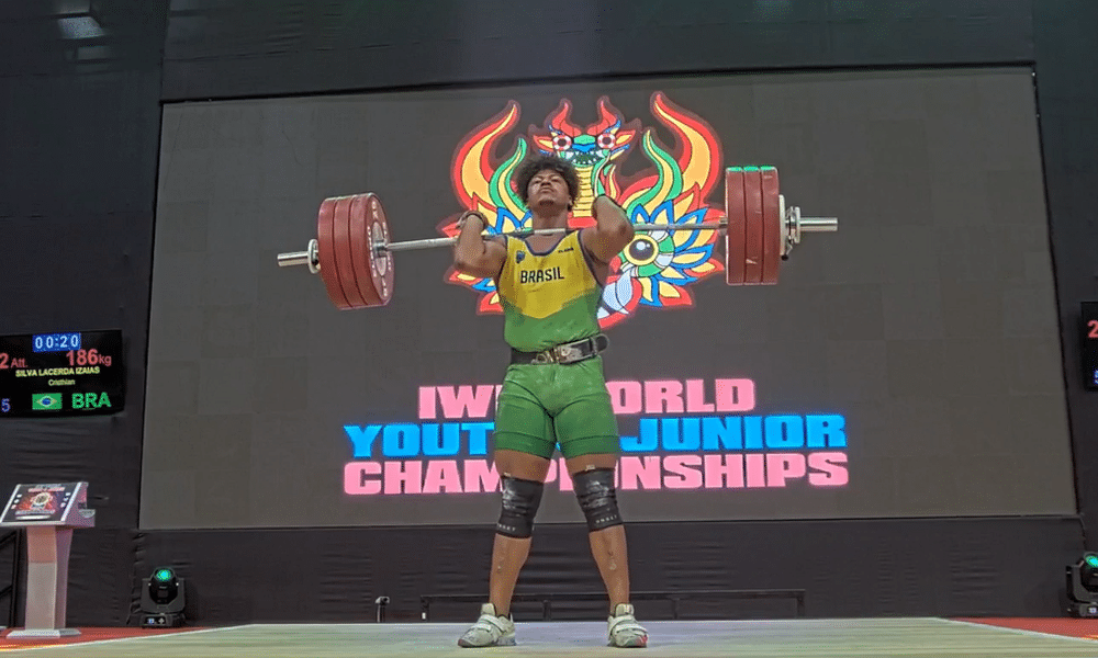 Cristhian Izaías competiu na categoria acima de 109kg. Mundial de Levantamento de Pesos
