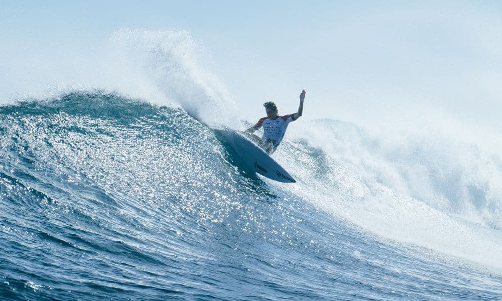 Samuel Pupo foi o único surfista no primeiro dia de Margaret River a conseguir duas notas de nível excelente (Beatriz Ryder/WSL)