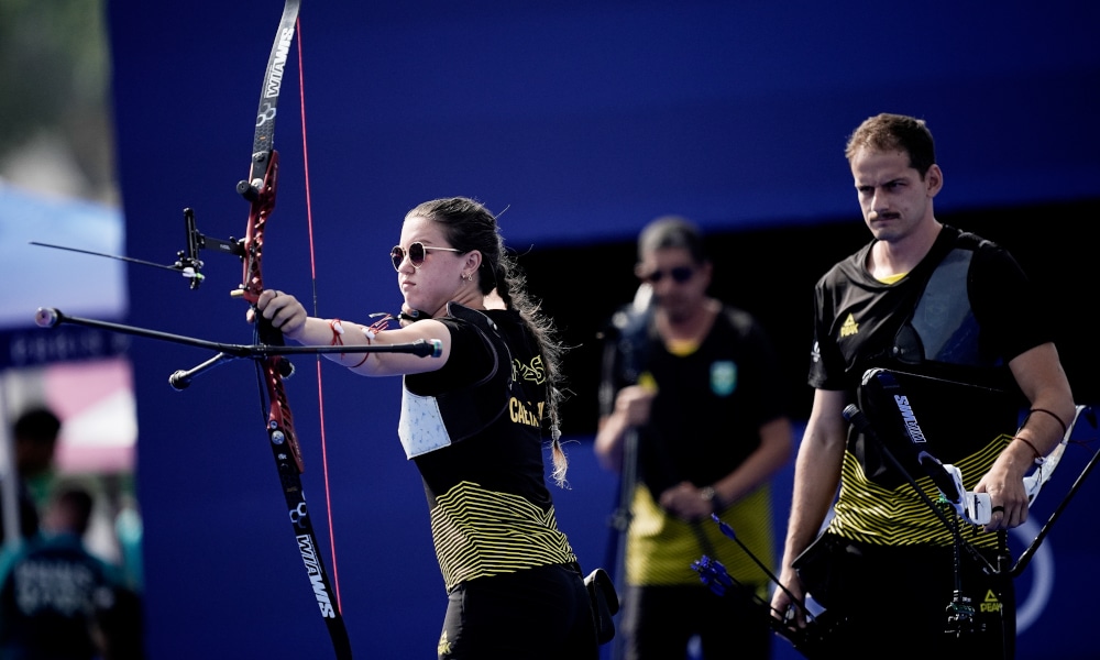 Dupla brasileira Ana Luiza Caetano e Marcus D'Almeida Copa do Mundo Xangai Tiro com Arco