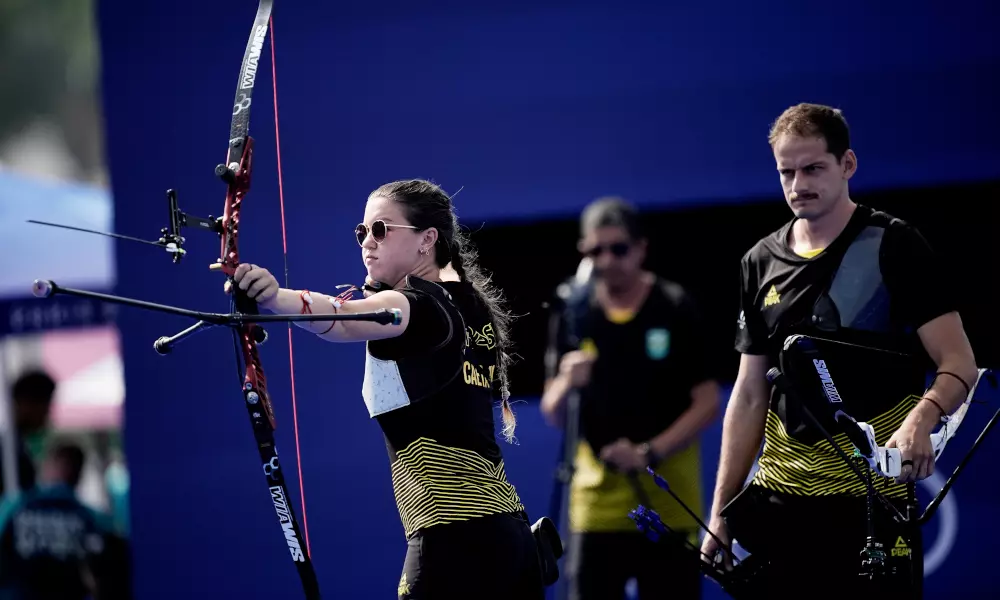 Dupla brasileira Ana Luiza Caetano e Marcus D'Almeida Copa do Mundo Xangai Tiro com Arco