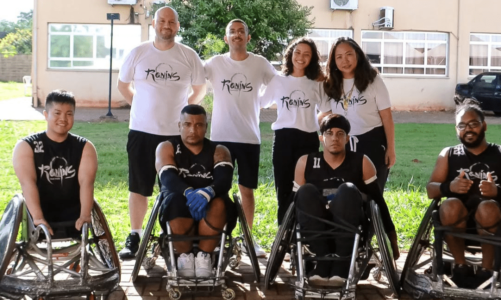 Os Ronins na Etapa de Bebedouro de rúgbi em cadeira de rodas