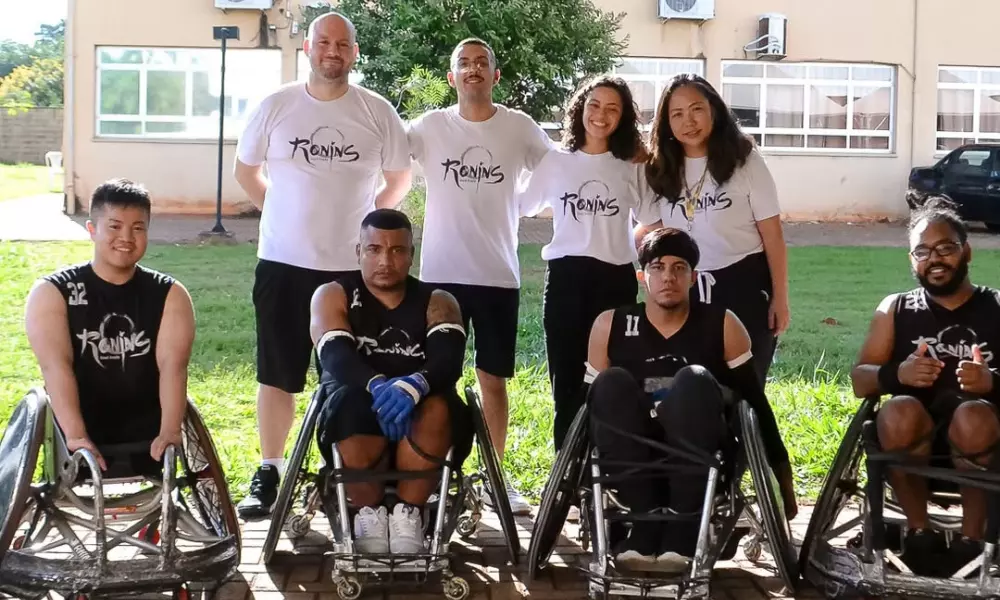 Os Ronins na Etapa de Bebedouro de rúgbi em cadeira de rodas