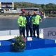Na imagem, Gabriel Porto e Miqueias Rodrigues, dois dos atletas que garantiram medalha para o Brasil, no pódio.