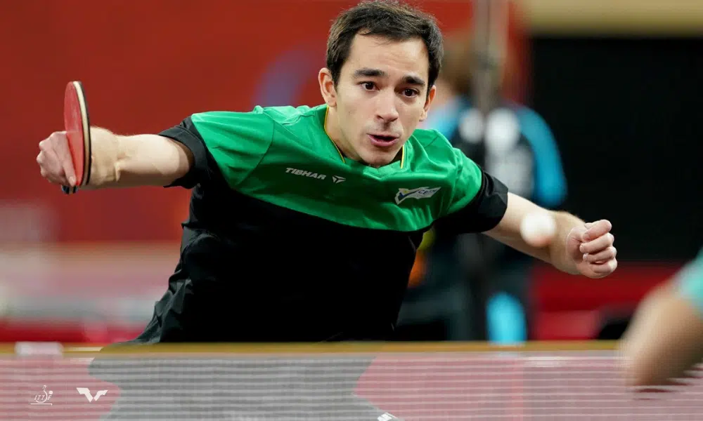 Hugo Calderano no Mundial de tênis de mesa