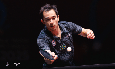 Hugo Calderano no Mundial de tênis de mesa