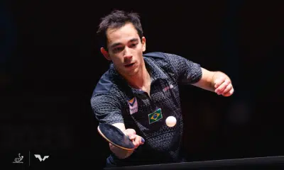 Hugo Calderano no Mundial de tênis de mesa