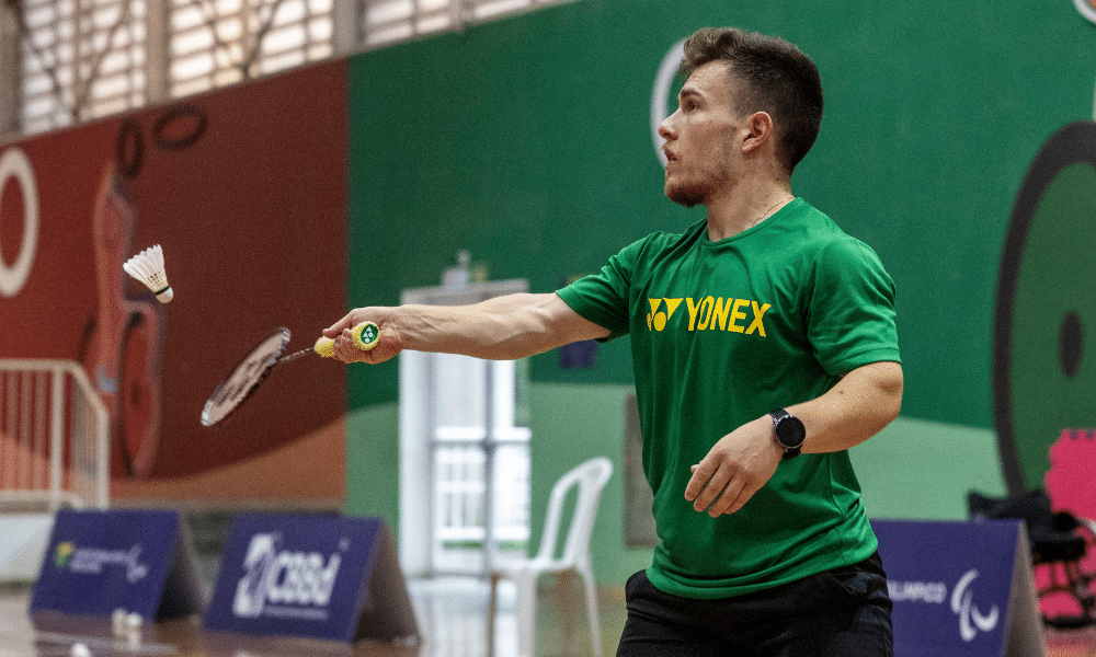 Vitor Tavares no Internacional do Bahrein de parabadminton