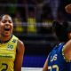ANA CRISTINA COMEMORA PONTO EM PARTIDA CONTRA A ALEMANHA PELA LIGA DAS NAÇÕES DE VÔLEI FEMININO