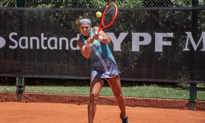 Carol Meligeni durante a segunda rodada do ITF W35 de Périgueux