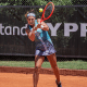 Carol Meligeni durante a segunda rodada do ITF W35 de Périgueux