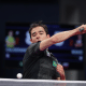 Hugo Calderano durante uma partida no WTT Contender